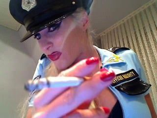 Beauty Blonde Smoking On Webcam