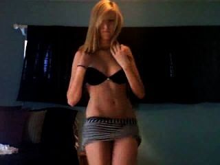 Wonderful Teen Blonde Strips In Front Of Webcam!