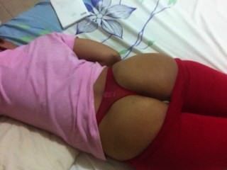 Sleeping Wife Red Thong