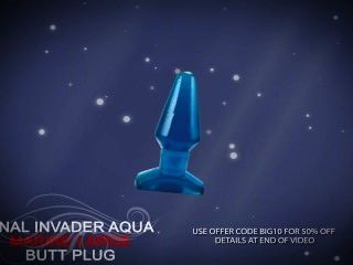 Get Anal Invader Aqua Marine Large Butt Plug For 50% Off